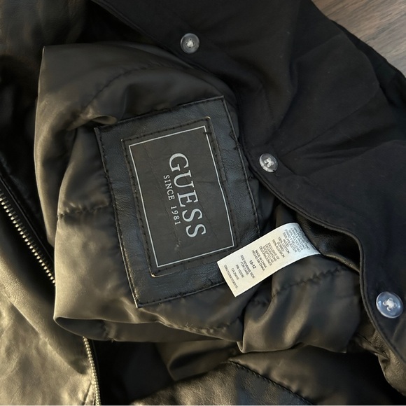 Guess hoodie  girl faux leather jacket 10-12 - Picture 4 of 9